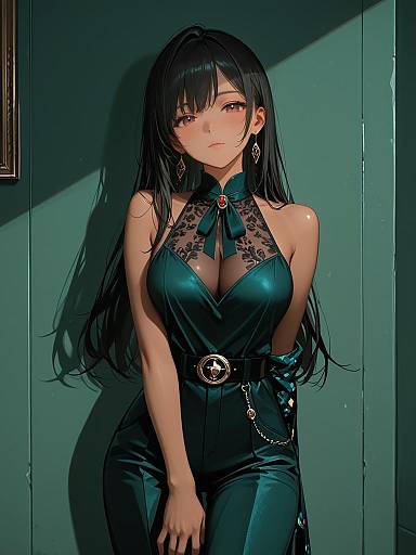 Sophisticated Anime Fashion Portrait