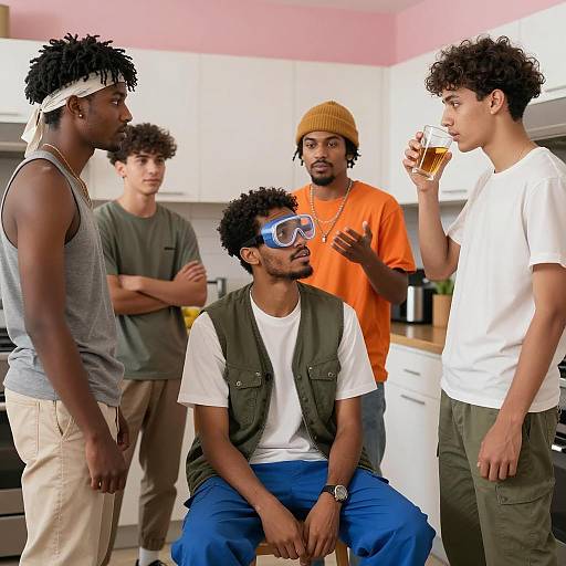 Casual Kitchen Gathering Among Friends