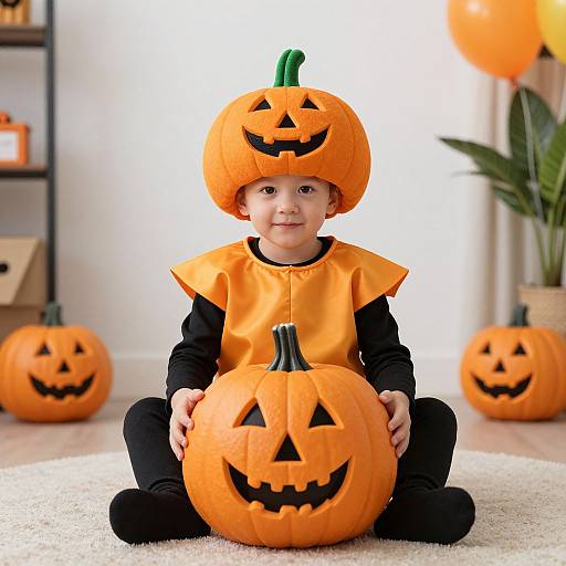 Boy's Halloween Pumpkin Costume