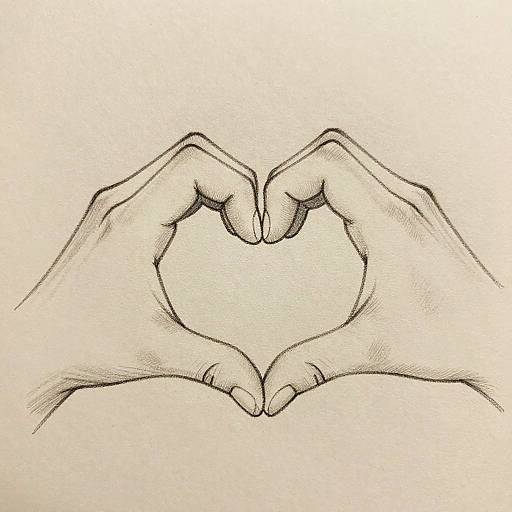 Finger Heart Drawing