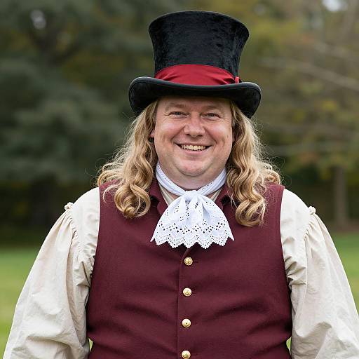 Plus Size Man in Mad Hatter Costume