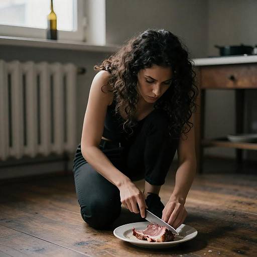 Candid Photograph of Intense Focused Woman