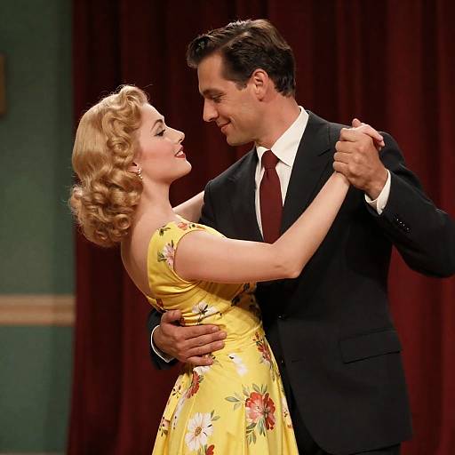 Intimate Romantic Dance in Vintage Style