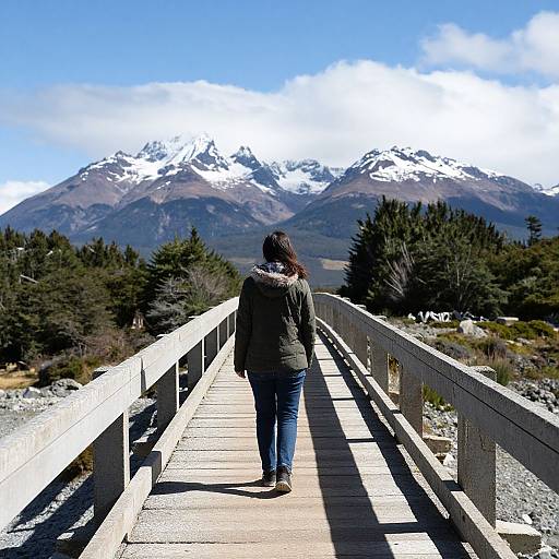 Woman on Carretera Austral Bridge