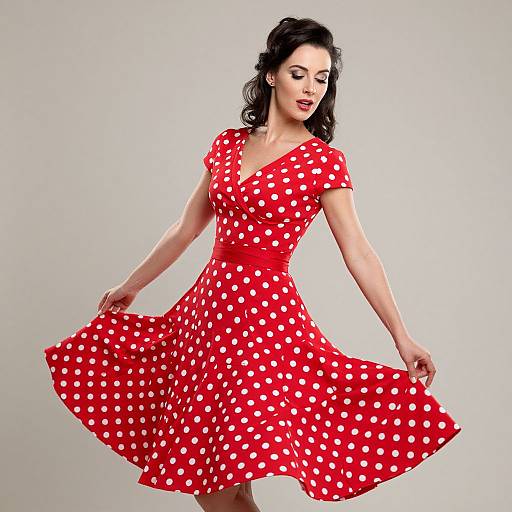 Vintage 1950s Woman in Polka-Dots