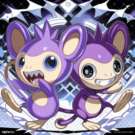 Illustration of Aipom, pokemon in the style of Honjou raita