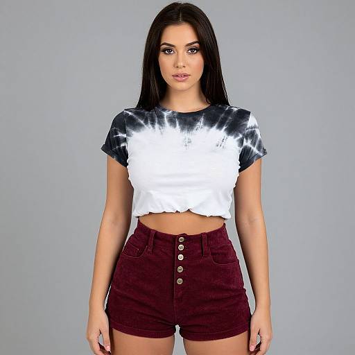 Casual Streetwear Woman in Tie-Dye Tee