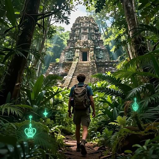 Heroic Explorer in Ancient Jungle
