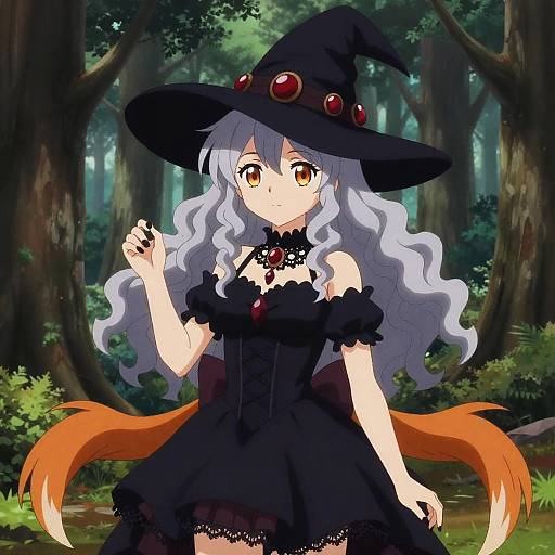 Gothic Kitsune Witch in Enchanted Forest