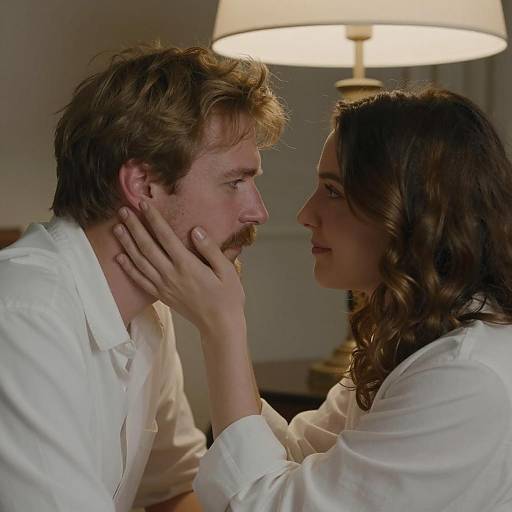 Romantic Moment in Dim Lighting