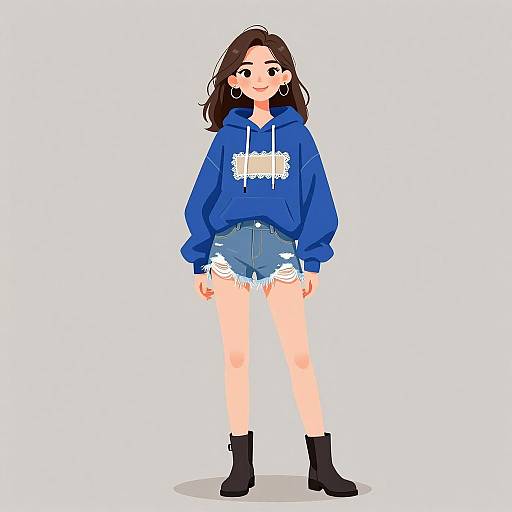 Smiling Woman in Casual Streetwear