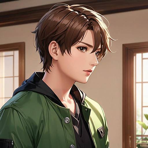 Portrait of Boy in Green Jacket