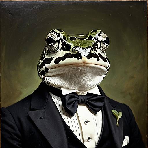 Amazon Milk Frog in Formal Attire Portrait