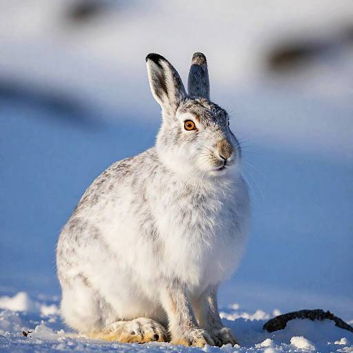 Arctic Hare at Dawn with High Saturation