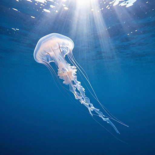 Graceful Jellyfish in Sunlit Ocean