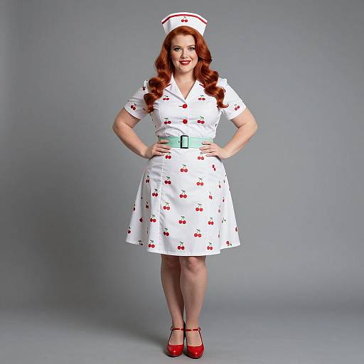 Fabulous Plus Size Nurse in Vintage Style