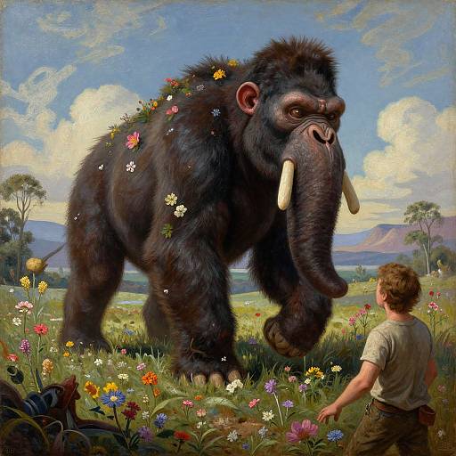 Realistic War Mutant Mammoth Landscape