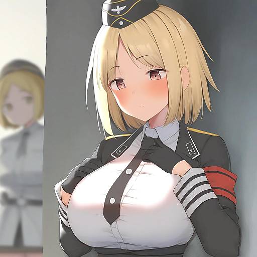 Illustration of Mp40 (girls' frontline), girls' frontline in the style of B-ginga