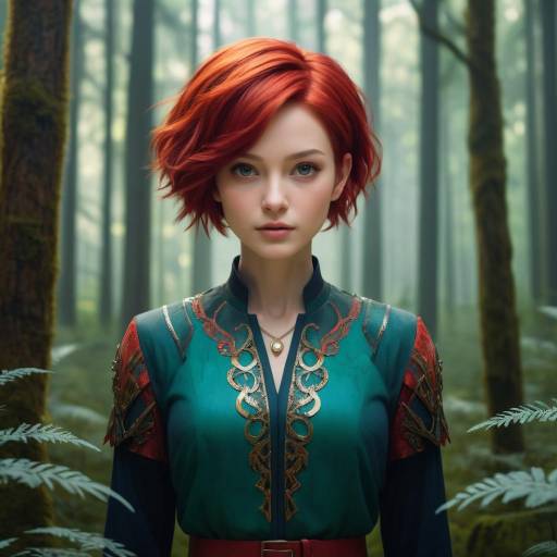 Empowered Redhead in Serene Forest Empowered Redhead in Serene Forest
