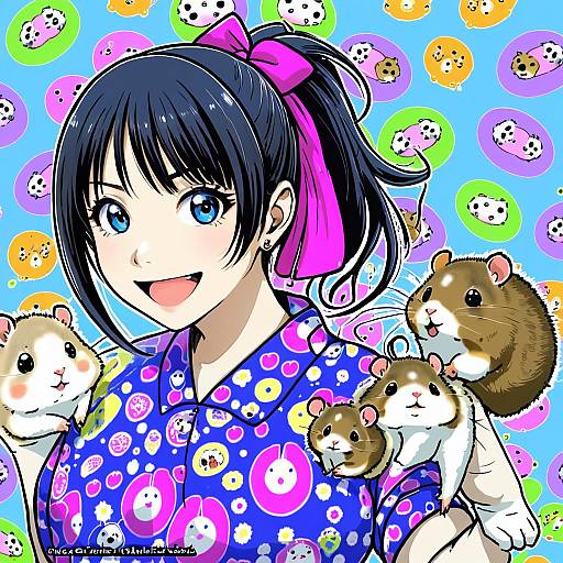 Illustration of Hamuzou, idolmaster in the style of Butcha-u