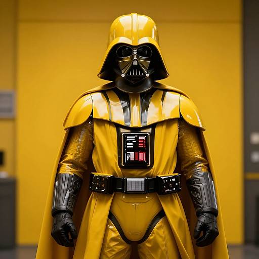 Yellow Darth Vader Hyperrealistic Portrait