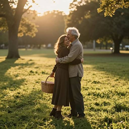 Sunrise Hug in Peaceful Park