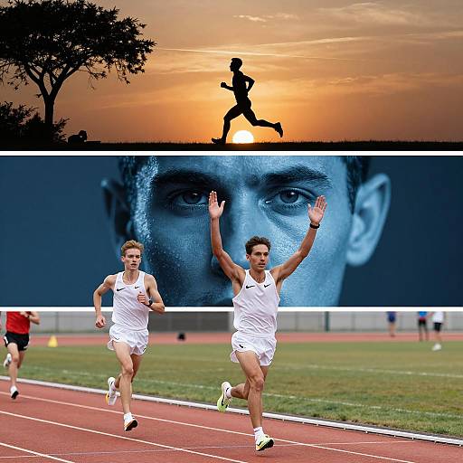 Dynamic Athletic Journey Through Sunset