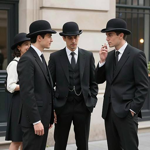 Stylish Trio in Urban Street Scene