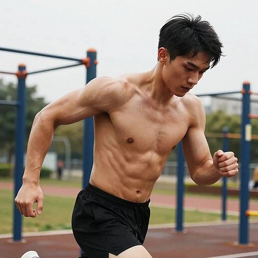 Photorealistic Male Athlete in Motion