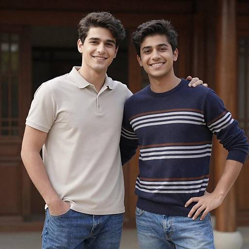 Outdoor Smiles: Two Friends Together