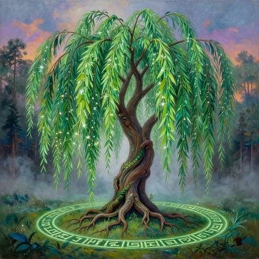 Enchanted Magical Willow Tree Painting