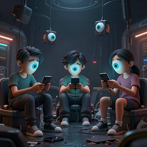Digital Addiction with Plugged-In Eyes