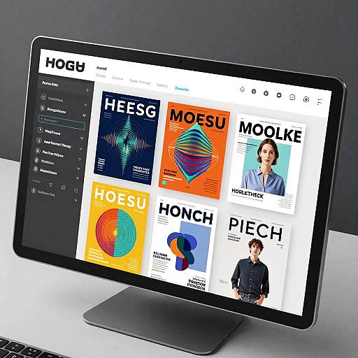 Futuristic AI Magazine Maker Interface