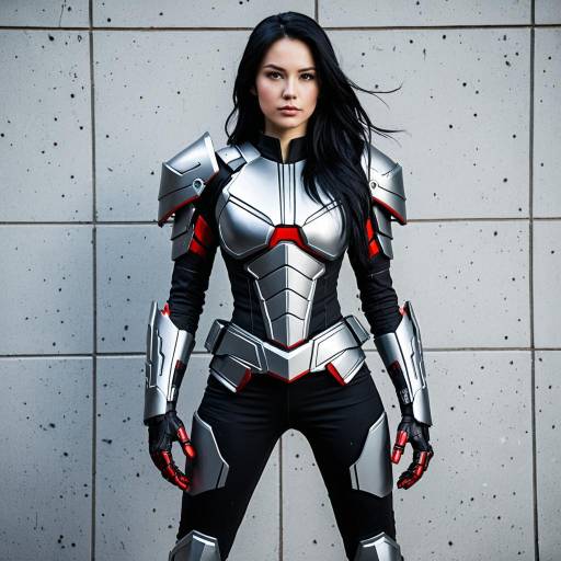 Female Cosplayer in Silver Armor Costume