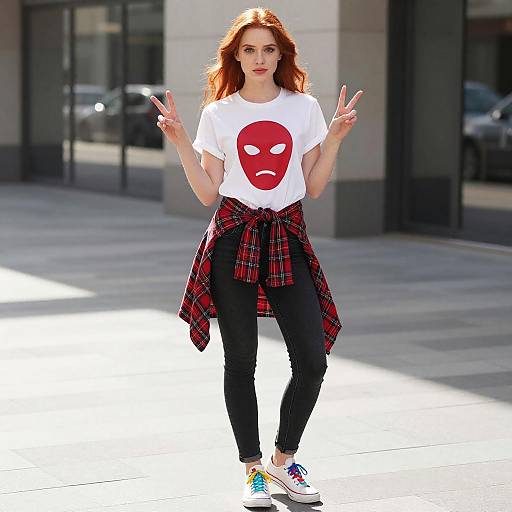 Young Woman in Urban Sunlight
