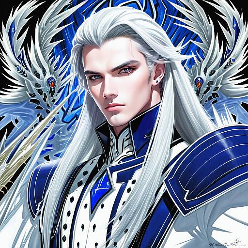 Illustration of Estinien varlineau, final fantasy in the style of At classics