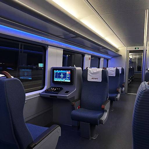 Futuristic Renfe Train Interior Night