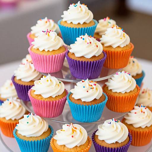 Colorful Cupcake Tower Display