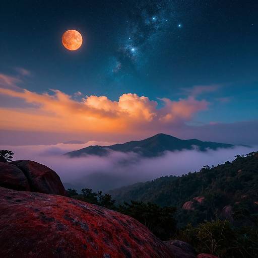Mesmerizing Celestial Landscape Morning
