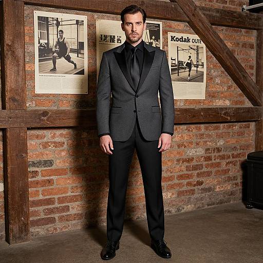 Confident Man in Elegant Black Tuxedo