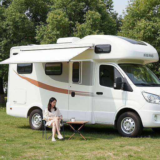 Sunny Camper Van Outdoor Relaxation