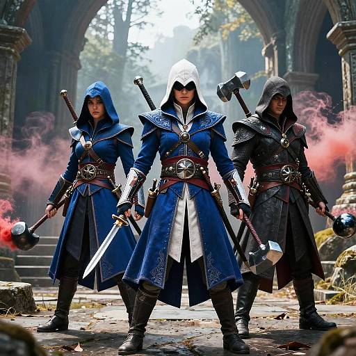 Trio of Assassins in Mystical Forest