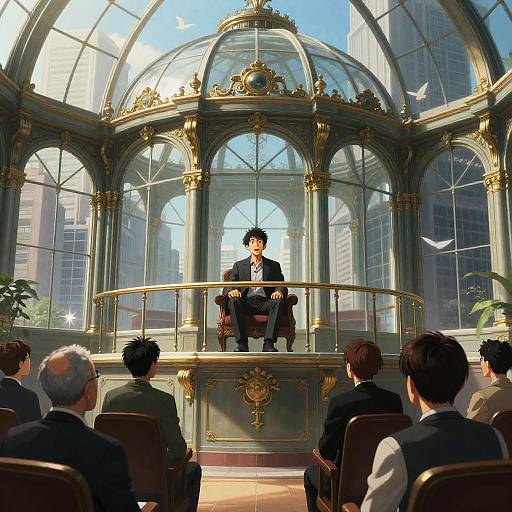 Inventor on Elevated Glass Conservatory Balcony