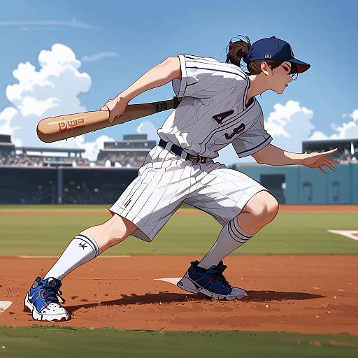 Peni Parker Playing Baseball Outdoors