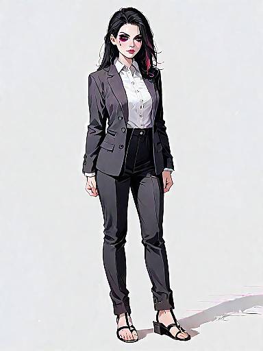 Business Casual Woman in Black Suit