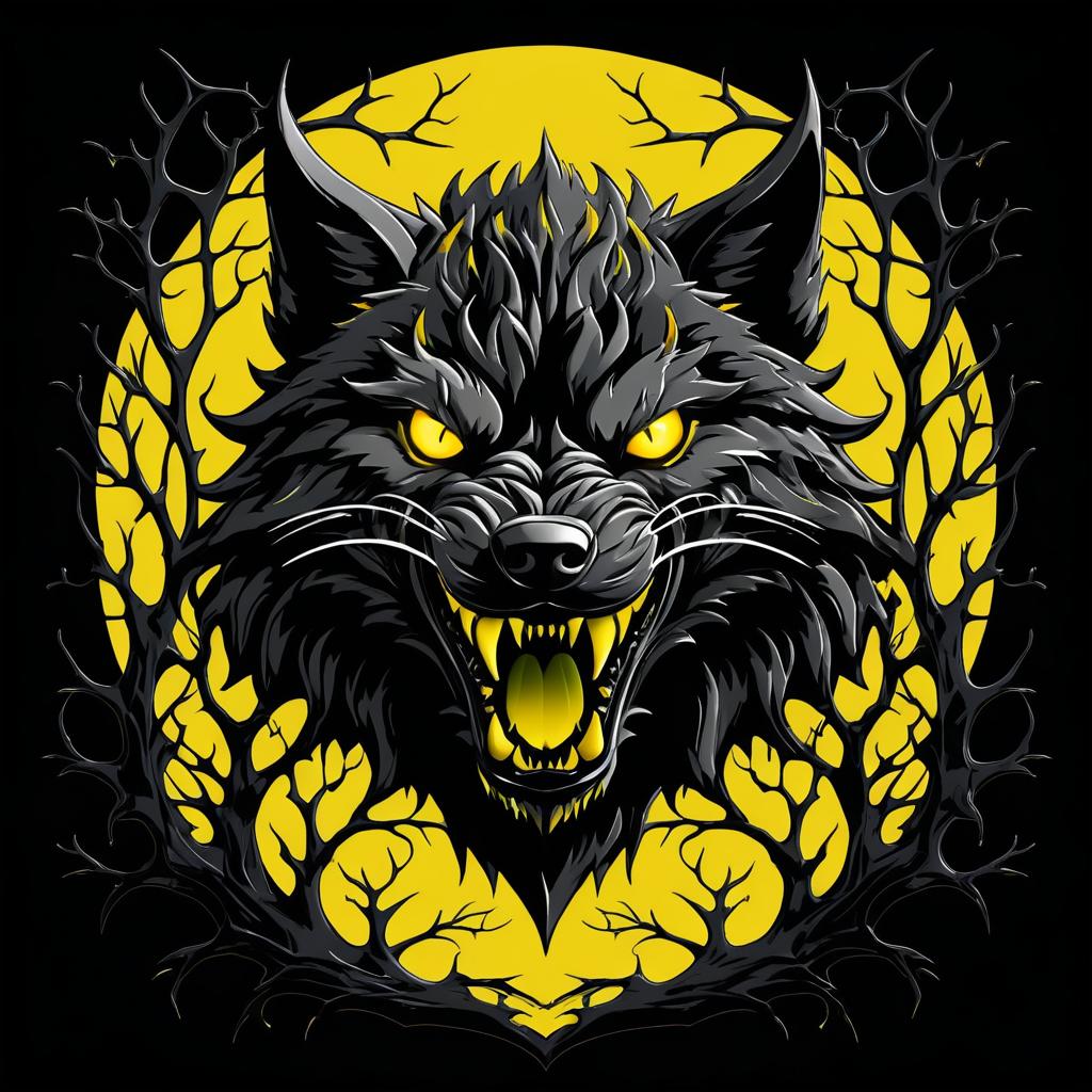 Eerie Wolf T-Shirt Design Illustration