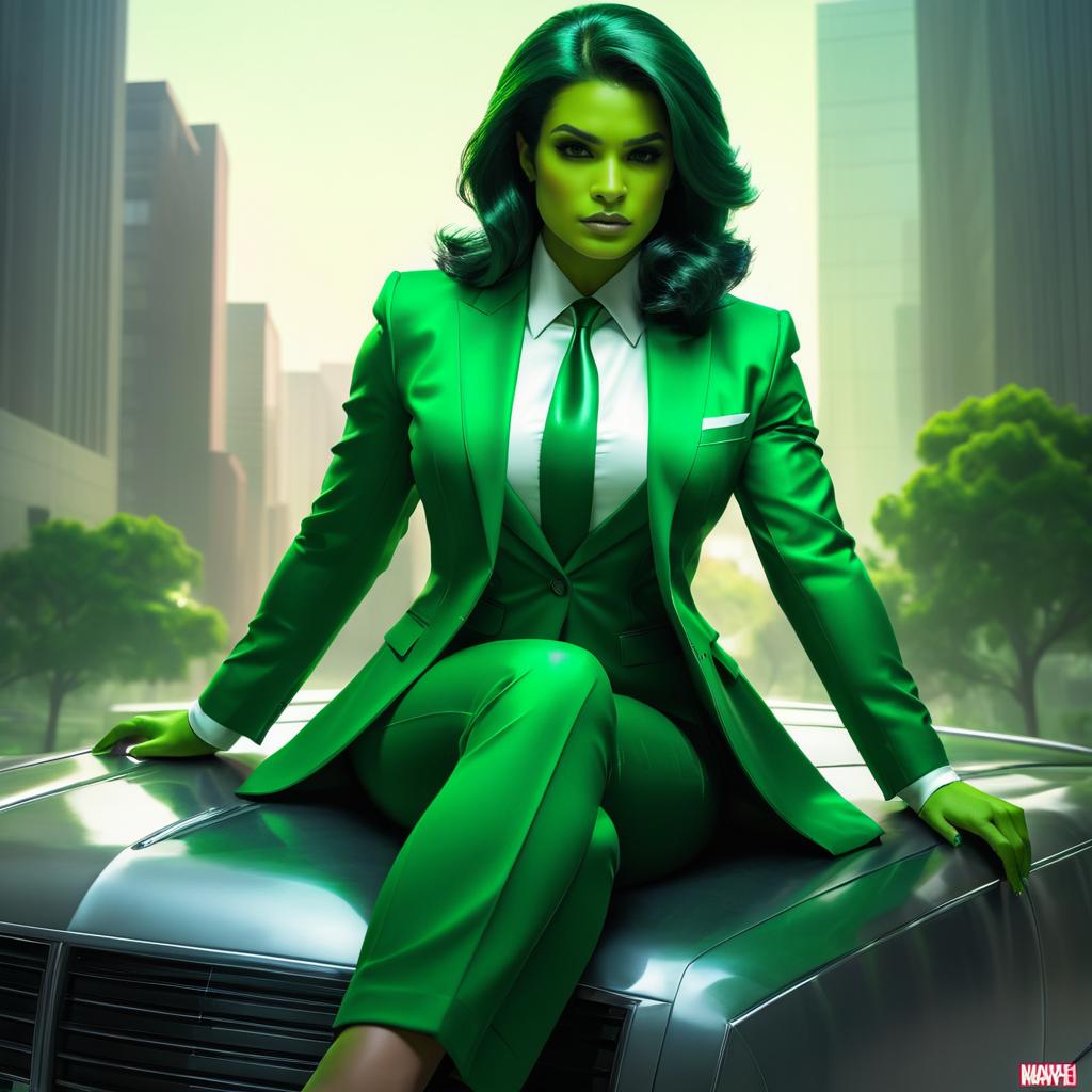 She-Hulk in Stylish Spring Portrait