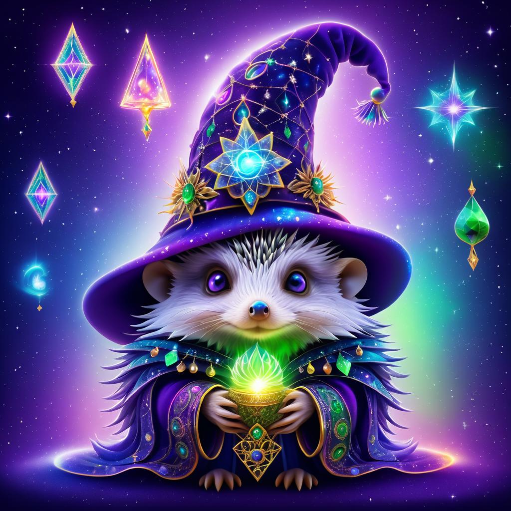 Enchanting Wizard Hedgehog Portrait