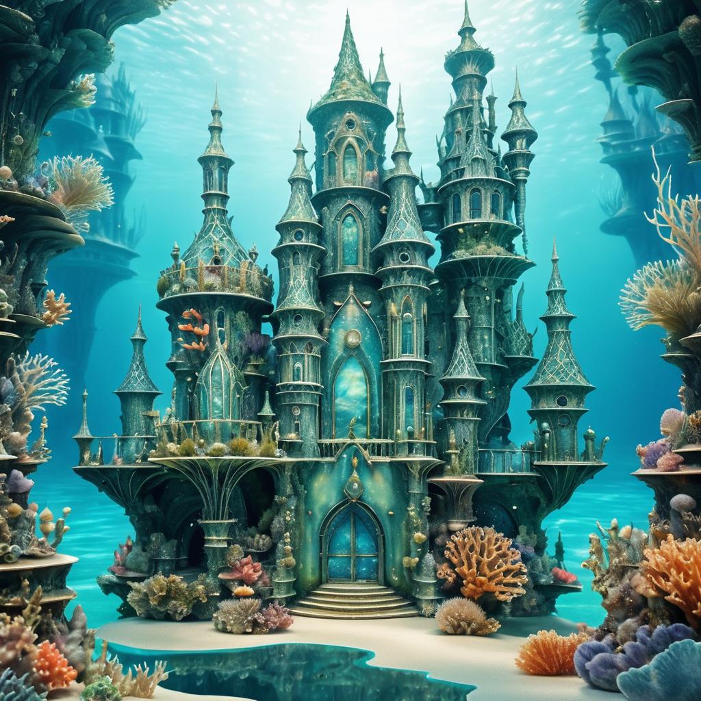 Enchanting Underwater Castle Fantasy Scene