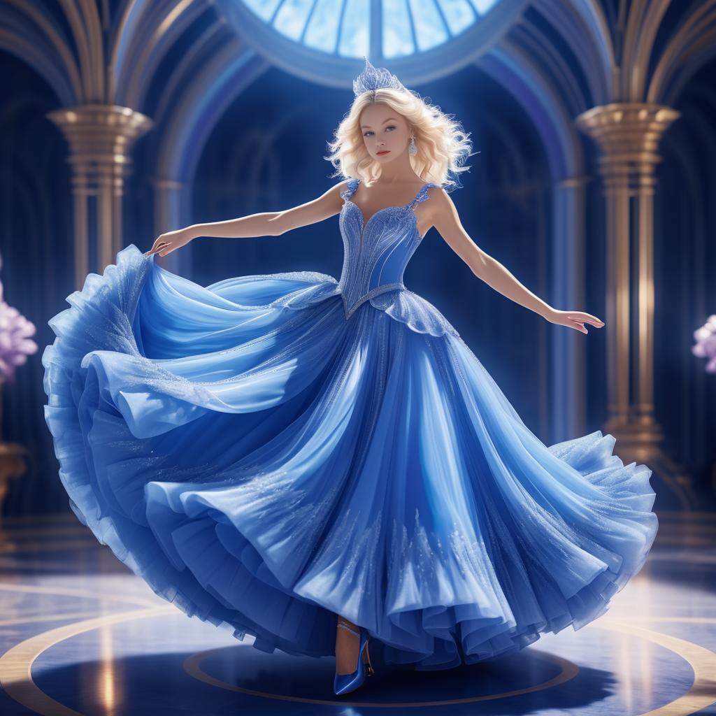 Elegant Fairy in Cinematic Blue Gown